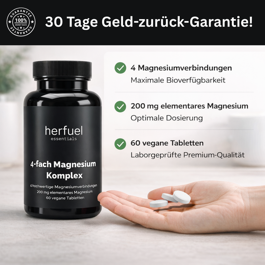 Magnesium 4fach Komplex - 60 vegane Tabletten