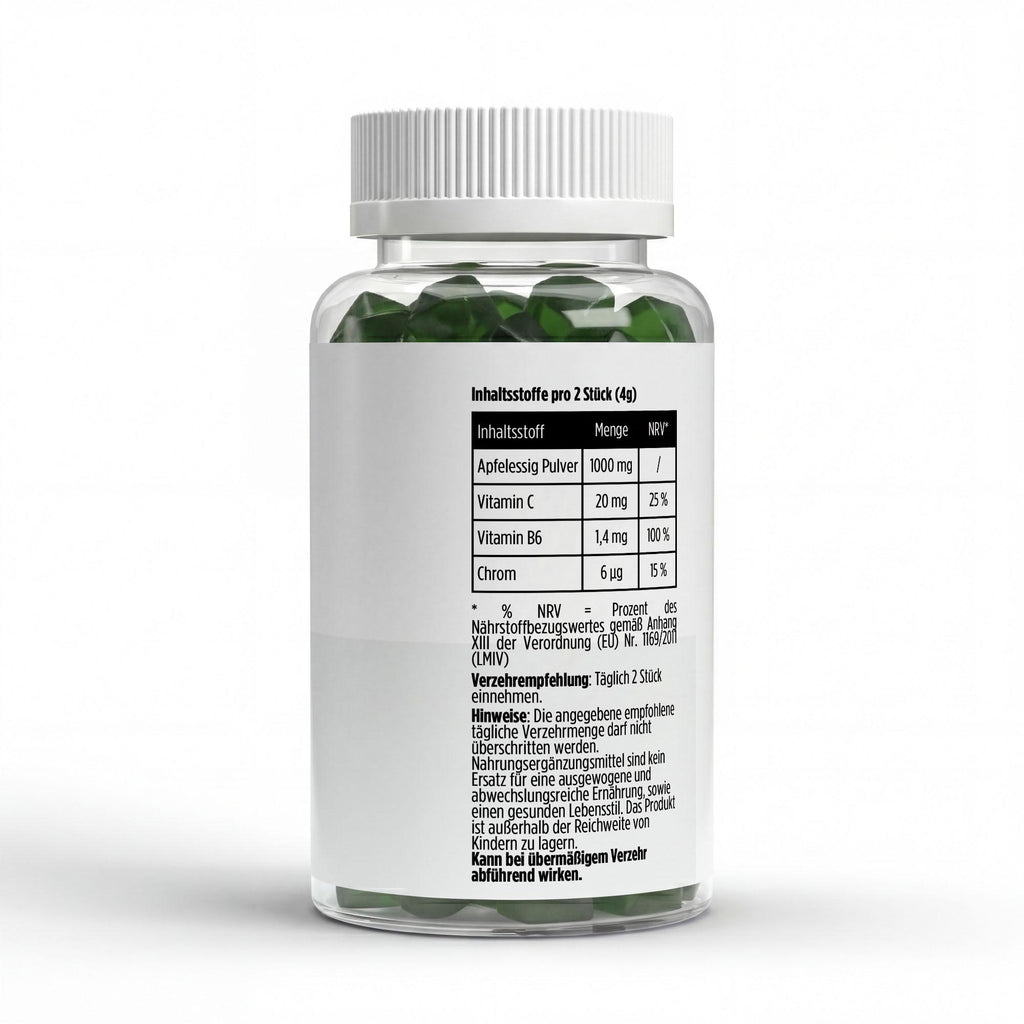 Apfelessig + C + B6 + Chrom Gummies - 60 Stk