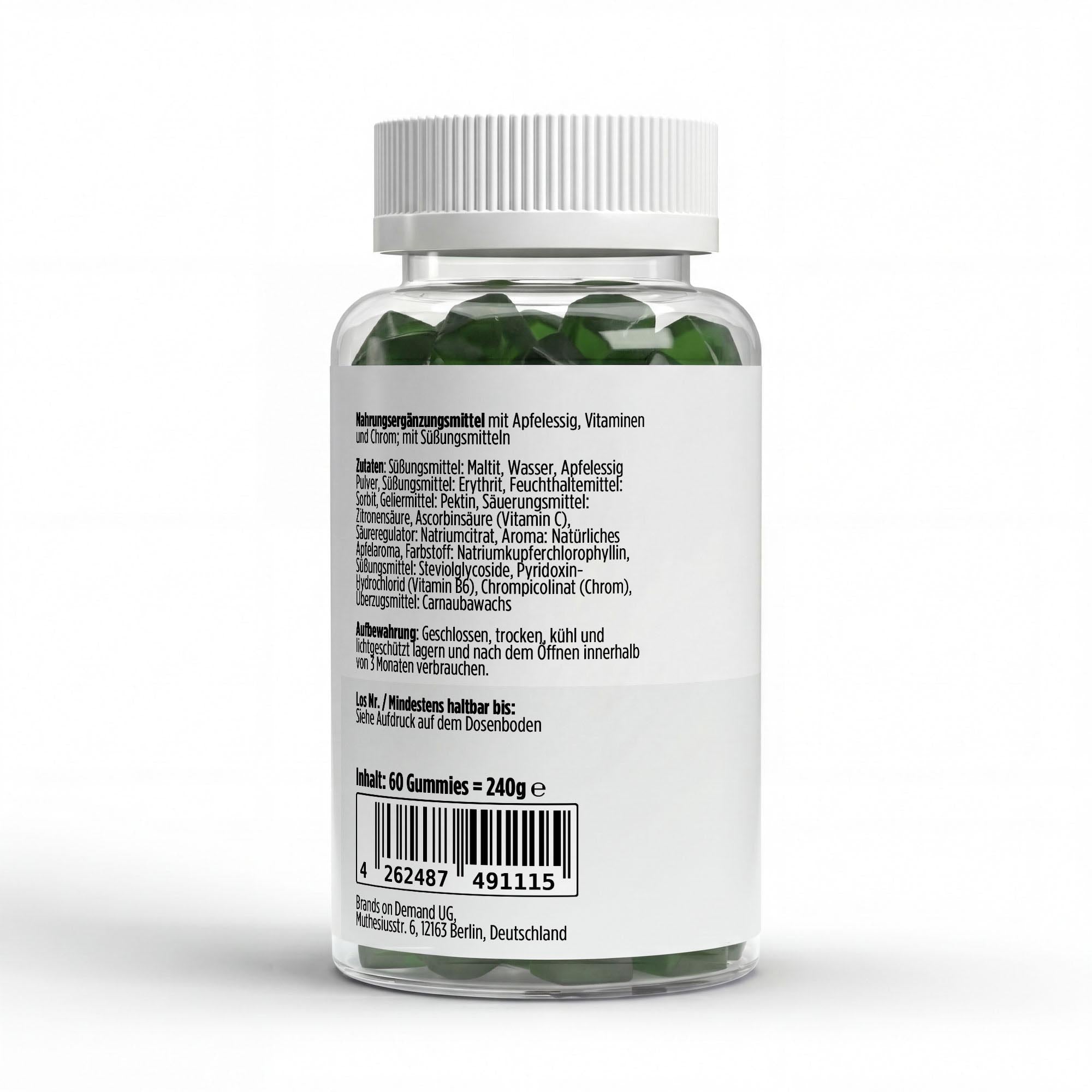 Apfelessig + C + B6 + Chrom Gummies - 60 Stk